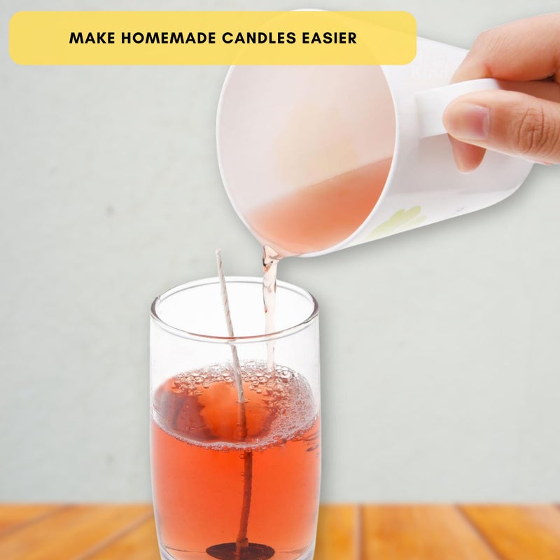 Kare Kind Candle Wicks for Candle Making - 100 Pieces - Coated with Natural Soy Wax, Low Smoke - Cotton Threads Woven with Paper - Contains No Lead, Zinc or Other Metals - Ready to Use - Image 4